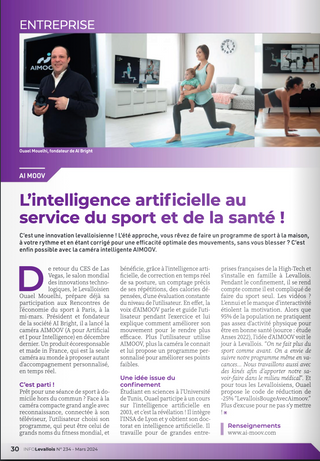 AIMOOV à l'honneur par le mensuel Info Levallois